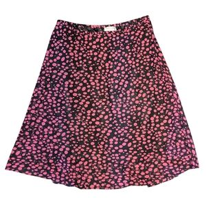 Petites Size 16P Black Midi Skirt Pink Polka Dots E Girl Soft Grunge Y2K Skater